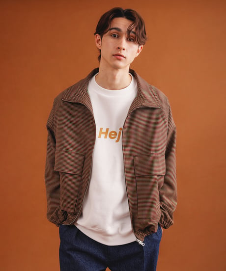 NON MULESED CHECK covered blouson / amn-BL-021 / Brown