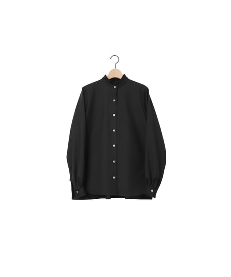 GABARDINE frilled blouse / amn-SH-055 / Black
