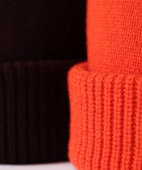 FINE WOOL knit cap / amn-KN-006 / Chocolate