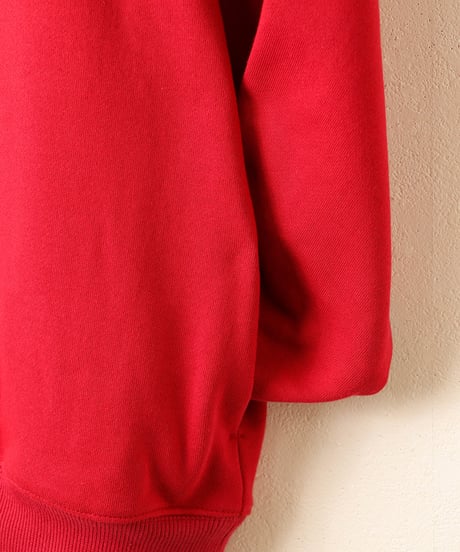 FRENCH TERRY oval hoodie / amn-CS-064 / Red