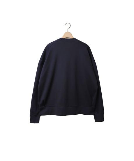 CIRCULAR RIB crew cardigan / amn-CS-052 / Navy
