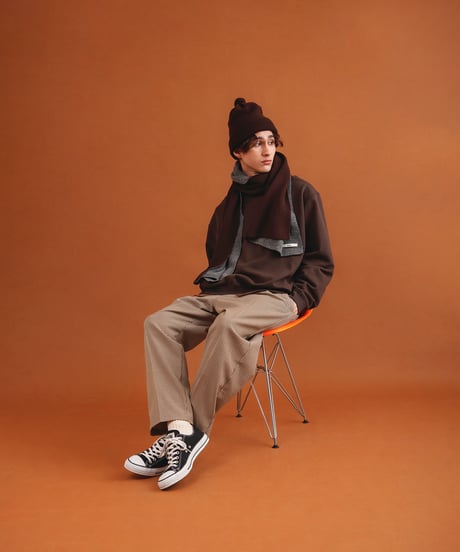 FRENCH TERRY oval crew / amn-CS-084 / Chocolate
