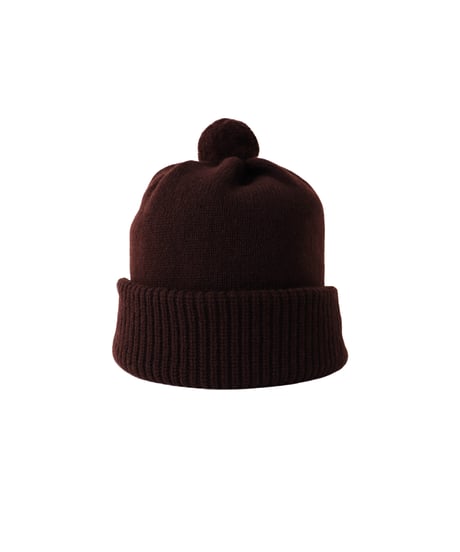 FINE WOOL knit cap / amn-KN-006 / Chocolate