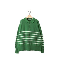 BORDER polo knit / amn-KN-003 / Green