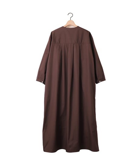BROAD bibyoke dress / amn-DR-008 / Brown