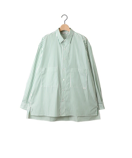 PIMA STRIPE covered shirts / amn-SH-043 / Green