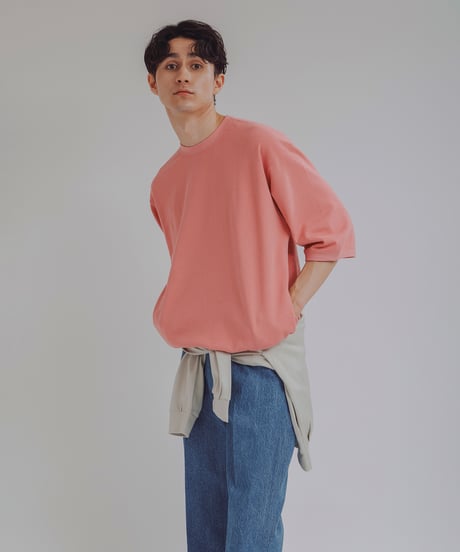 MINI TERRY half sleeve crew / amn-CS-075 / Pink