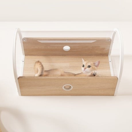 MYZOO マイズー TUNNEL トンネル キャットステップ 透明 キャットウォーク 壁 ステップ キャット 猫 肉球も見える おしゃれ ネコ 壁取り付け 多用途ステップ キャットインテリア 全猫種