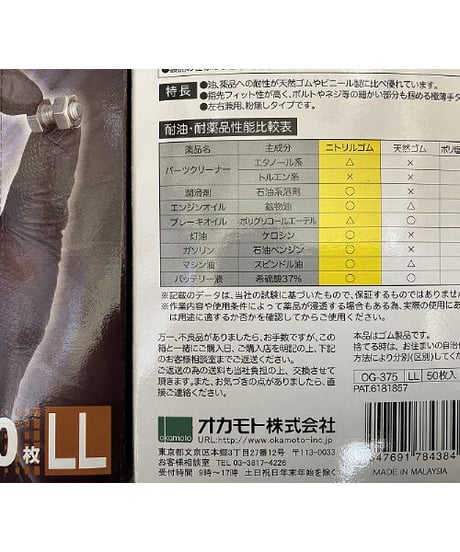 当店オリジナルSOYO ソーヨー OG-377 [メンテナンスグローブNEO 左右兼用/ LL]箱～バラし販売
