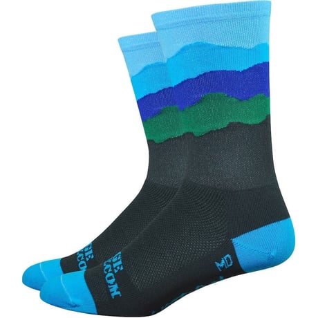 DeFeet Aireator Ridge Supply Artist Series Socks - 6" - Skyline Appalachia - Black/Blue M