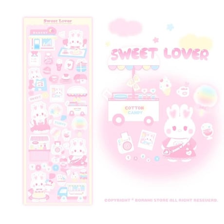♡°｡ SWEET LOVER ホログラム入り デコ ステッカー *ﾟ♡
