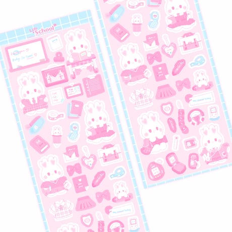 ♡°｡ SCHOOL LIFE ホログラム入り デコ ステッカー *ﾟ♡