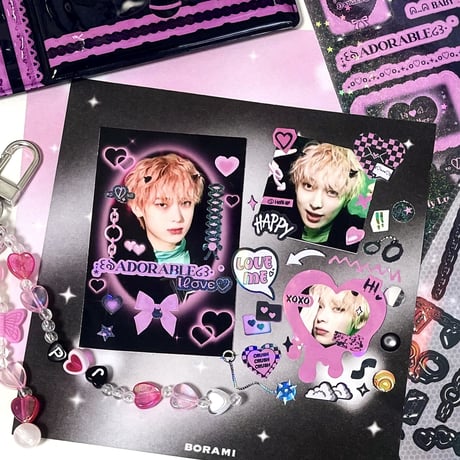 【再入荷】♡°｡ LOVE THINGS  ホログラム入りデコ シール  選べる4色*ﾟ♡