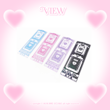 【再入荷】♡°｡ RIBBON FRAME STICKER ホログラム入り リボンフレーム ステッカー 選べる4色*ﾟ♡