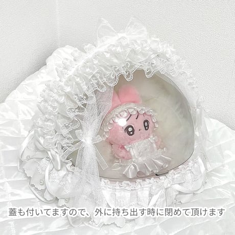 【8/24オーダー再開】★ハンドメイド★ ぬいぐるみベビーカー  白.ver
