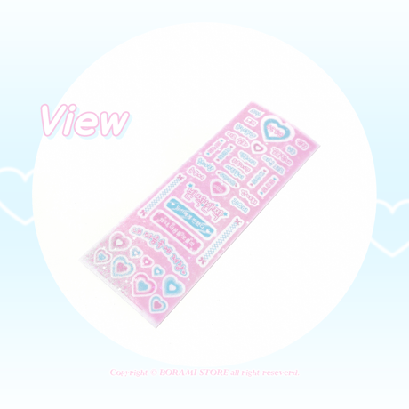 ♡°｡ HANKUL STICKER ホログラム入り ハングル ステッカー Pink ver*ﾟ♡