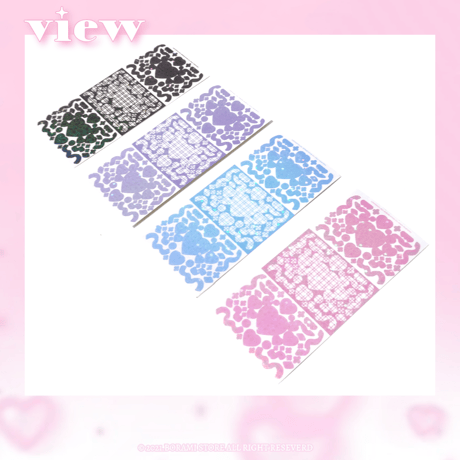♡°｡ CHECK RIBBON STICKER ホログラム入り ステッカー 選べる4色*ﾟ♡