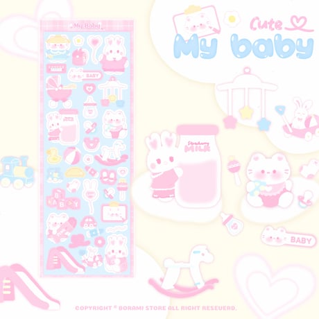 ♡°｡ MY BABY ホログラム入り デコ ステッカー *ﾟ♡