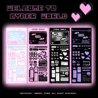 ✧︎°｡CYBER WORLD  ホログラム入り デコ ステッカー 選べる4色 *ﾟ✧︎