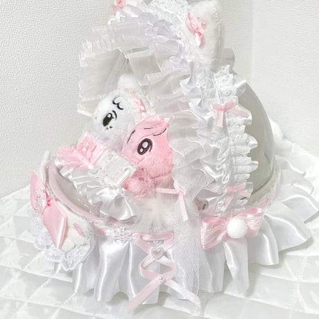 【オーダー再開】【★ハンドメイド★ぬいぐるみベビーカー ピンク.ver