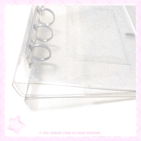 ♡°｡ GLITTER BINDER 3穴 ラメ入りバインダー 本体のみ クリア*ﾟ♡