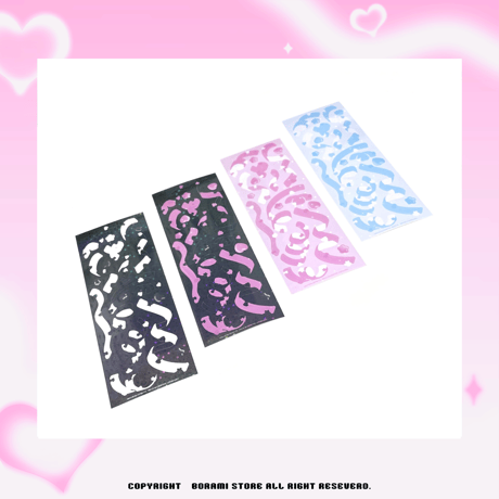 ♡°HEART CONFETTI ホログラム入り ステッカー 選べる4色*ﾟ♡