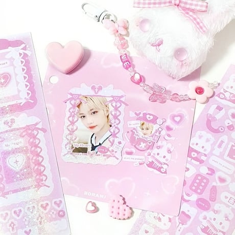 【再入荷】♡°｡ RIBBON FRAME STICKER ホログラム入り リボンフレーム ステッカー 選べる4色*ﾟ♡