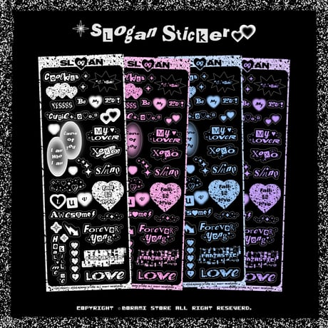 ♡°｡ SLOGAN STICKER ホログラム入り ステッカー 選べる4色*ﾟ♡