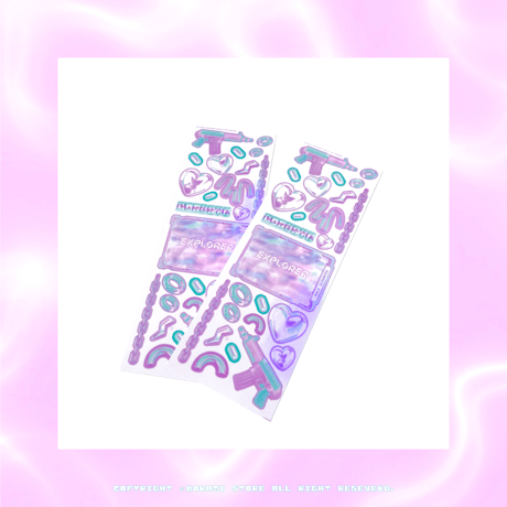 ✧︎°｡EXPLORER  ホログラム入り デコ ステッカー Purple. Ver*ﾟ✧︎