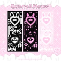 【再入荷】♡°｡ BUNNY&MEOW ホログラム入りデコ ステッカー 選べる3色*ﾟ♡
