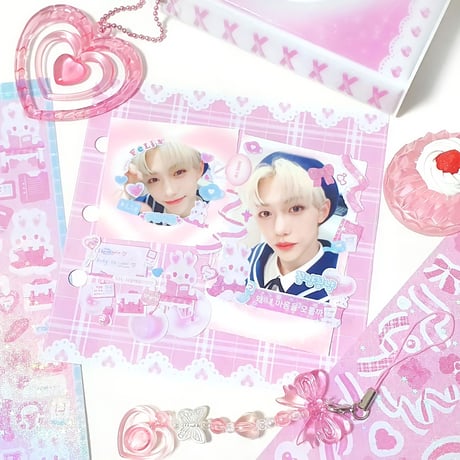 【再入荷】♡°｡ Lace Ribbon  ホログラム入り レースリボンステッカー 選べる4色*ﾟ♡