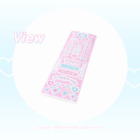 ♡°｡ HANKUL STICKER ホログラム入り ハングル ステッカー Pink ver*ﾟ♡