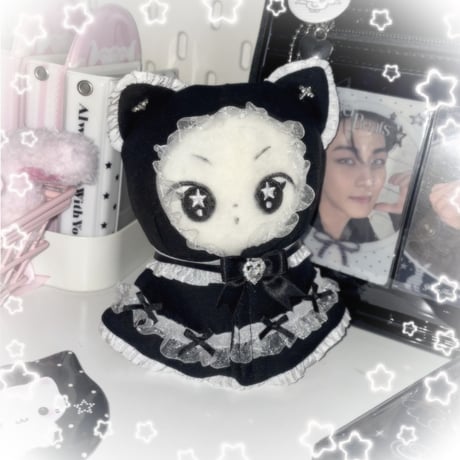 ★ハンドメイド★ ふわねこフリルケープ　Pink.ver/Black.ver