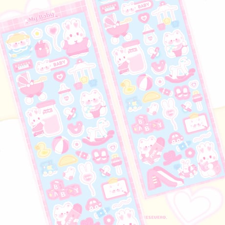 ♡°｡ MY BABY ホログラム入り デコ ステッカー *ﾟ♡