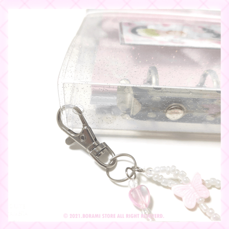 ♡°｡ GLITTER BINDER 3穴 ラメ入りバインダー 本体のみ クリア*ﾟ♡