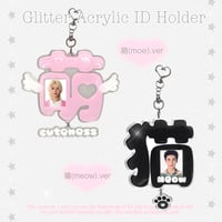 ♡°｡Glitter Acrylic id photo holder ラメ入り証明写真ホルダー 萌.ver/猫.ver♡