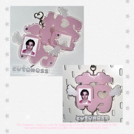 ♡°｡Glitter Acrylic id photo holder ラメ入り証明写真ホルダー 萌.ver/猫.ver♡