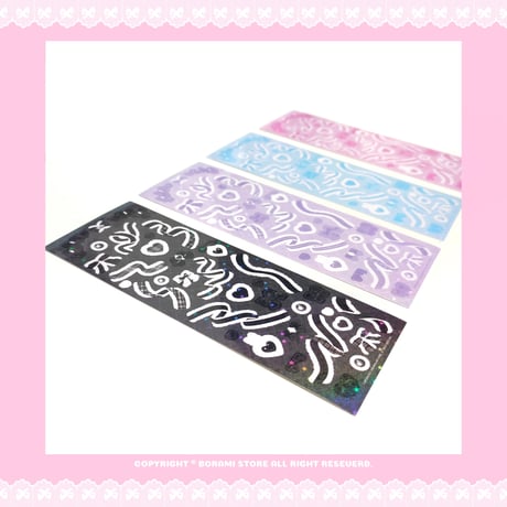 【再入荷】♡°｡ Lace Ribbon  ホログラム入り レースリボンステッカー 選べる4色*ﾟ♡