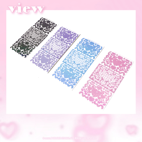 ♡°｡ CHECK RIBBON STICKER ホログラム入り ステッカー 選べる4色*ﾟ♡