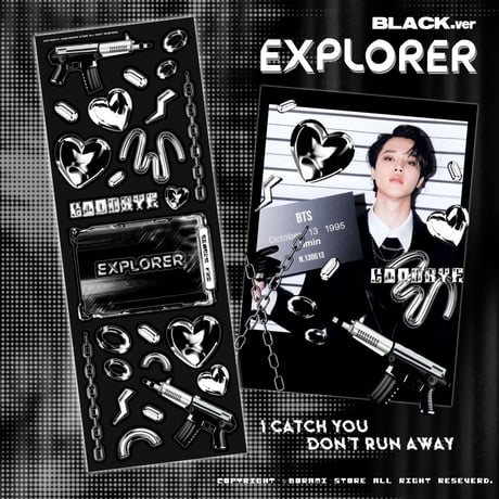✧︎°｡EXPLORER  ホログラム入り デコ ステッカー Black. Ver*ﾟ✧︎