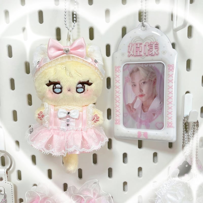 ☆ハンドメイド☆ 10cmぬいぐるみ服+ヘッドドレス セット ピンク ☆ハンドメイド☆ 10cmぬいぐるみ服+ヘッドドレス セット ピンク