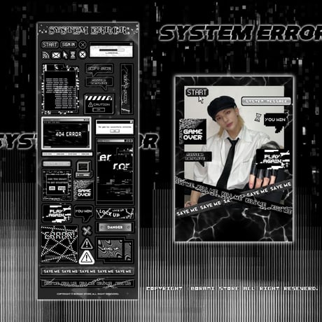 ♡°｡ SYSTEM ERROR ホログラム入りステッカー Black ver*ﾟ♡