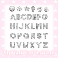 8mmイニシャル ネームチャーム 8mm Rhinestone Slide Letter Charms