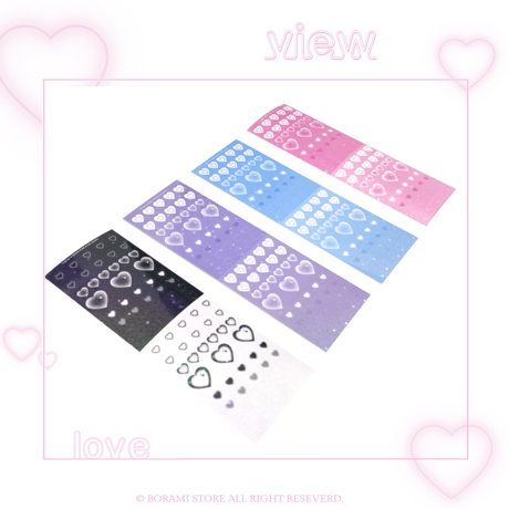 バージョンアップ♡°｡ HEART STICKER ホログラム入り ハートステッカー 選べる5色*ﾟ♡