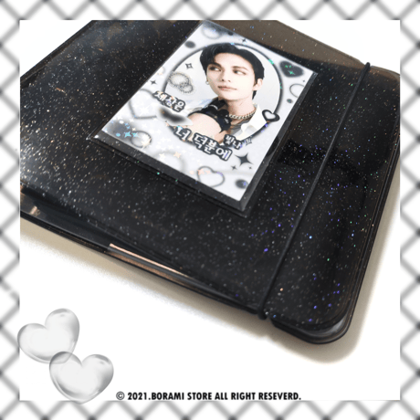 ♡°｡ GLITTER BINDER 3穴 ラメ入りバインダー 本体のみ ブラック*ﾟ♡