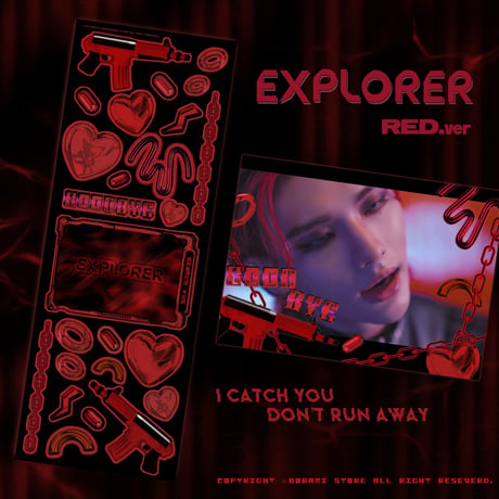 ✧︎°｡EXPLORER  ホログラム入り デコ ステッカー Red. Ver*ﾟ✧︎
