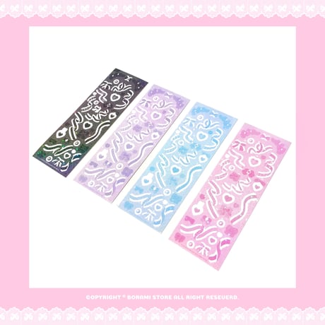 【再入荷】♡°｡ Lace Ribbon  ホログラム入り レースリボンステッカー 選べる4色*ﾟ♡