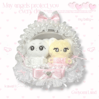 オーダー再開】【☆ハンドメイド☆ぬいぐるみベビーカー ピンク.ver