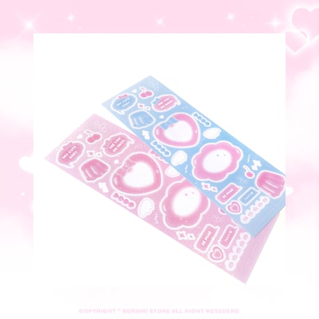 ♡°JUICY JELLY ホログラム入り デコ ステッカー 選べる2色*ﾟ♡