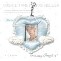 【4/14オーダー再開】★ハンドメイド★ Angel Heart Cushion Card Holder 天使の羽クッションカードホルダー Blue.ver